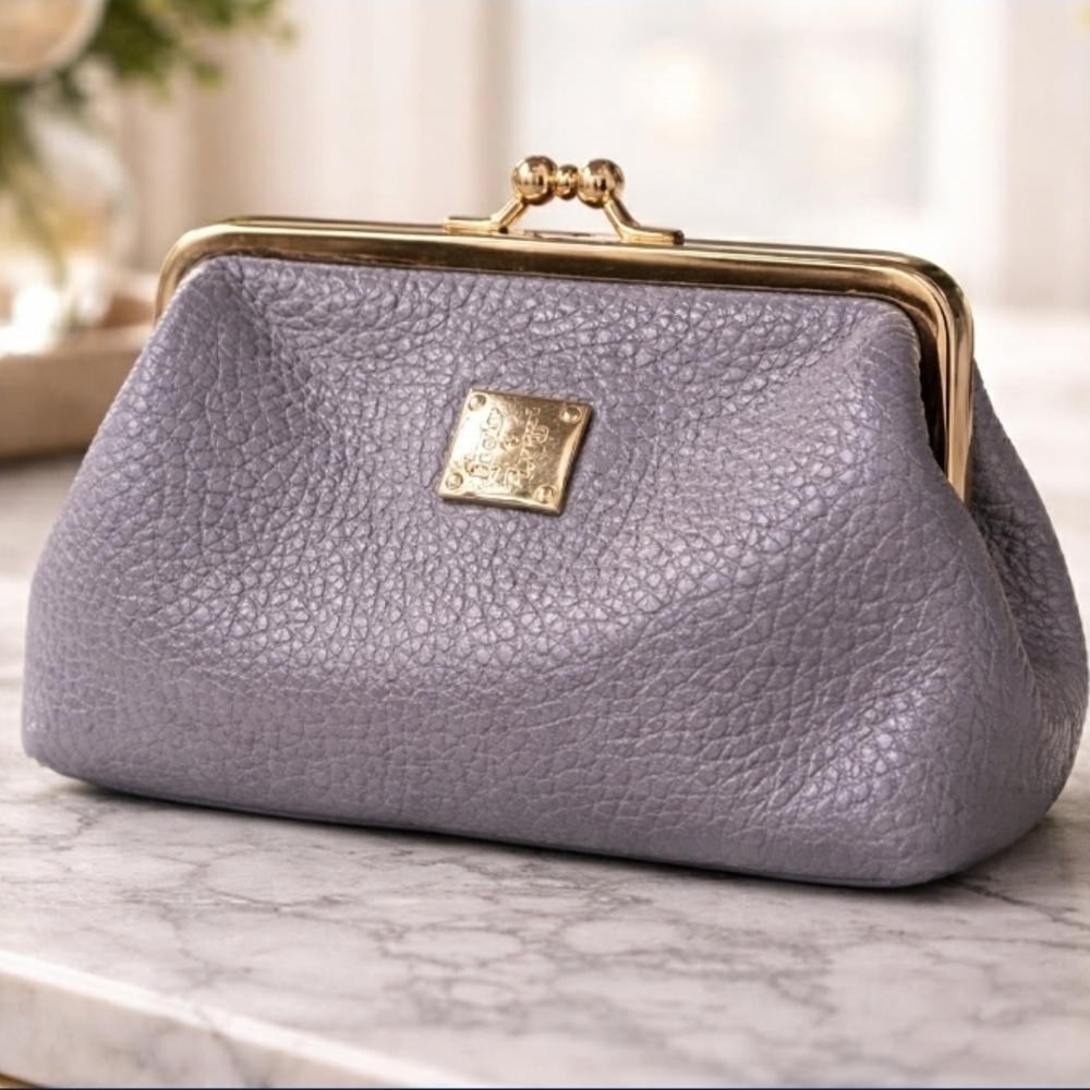 Dooney & Bourke Grey Leather Clutch